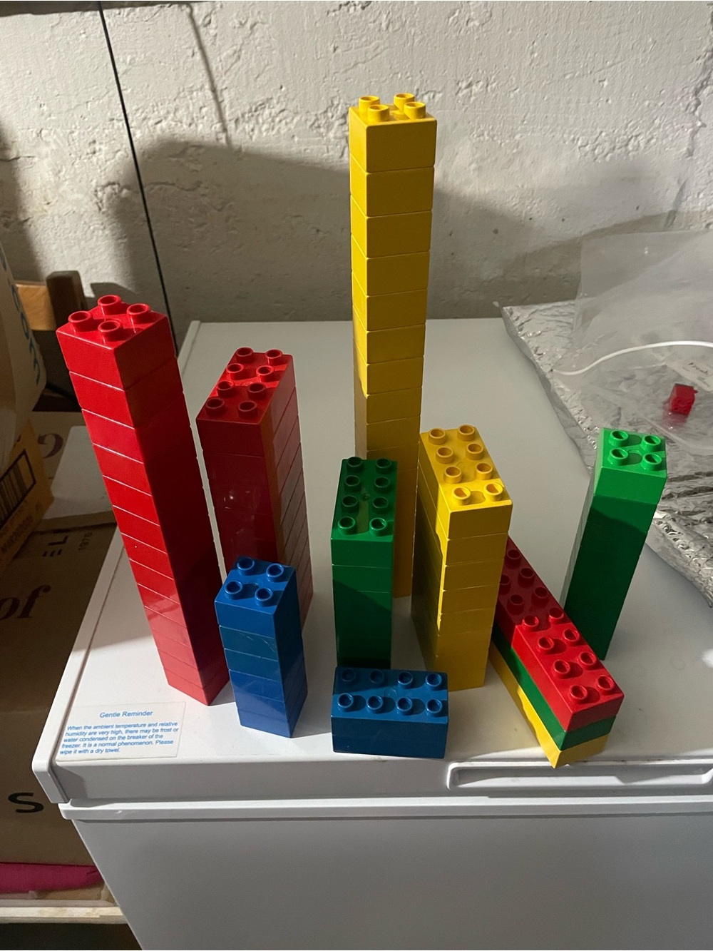 Stacking Building Blocks Tower Set - Red, Yellow, Green, Blue